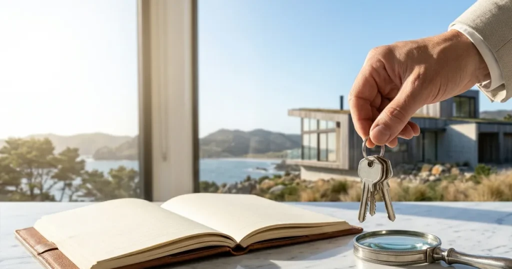 A homeowner picking up keys representing the security provided by additional living expenses coverage.